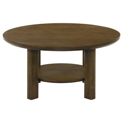  Coaster Furniture Ottowa 706308-S2 2-piece Round Wood Coffee Table Set - Brown IMAGE 8