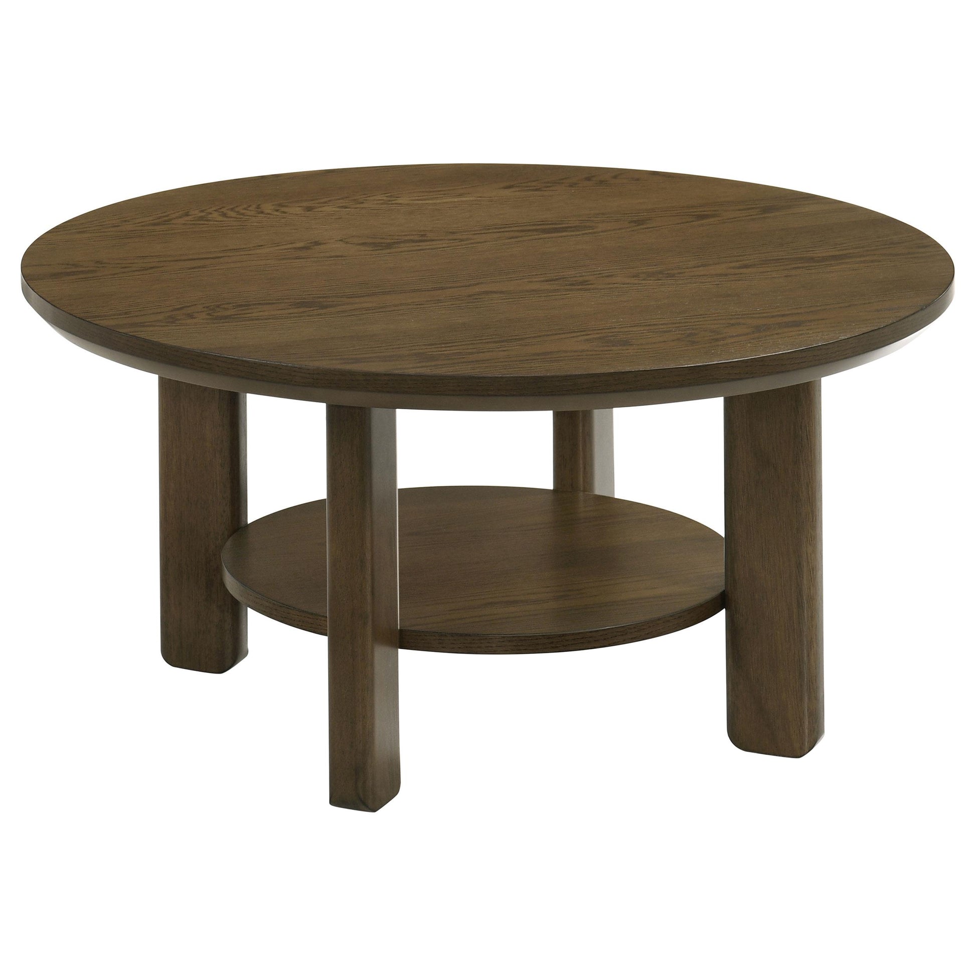  Coaster Furniture Ottowa 706308-S3 3-piece Round Wood Coffee Table Set - Brown IMAGE 5