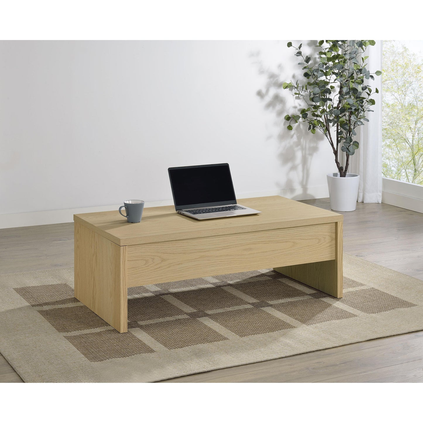  Coaster Furniture Canoga 706348 Engineered Wood Lift Top Coffee Table - Light Oak IMAGE 12