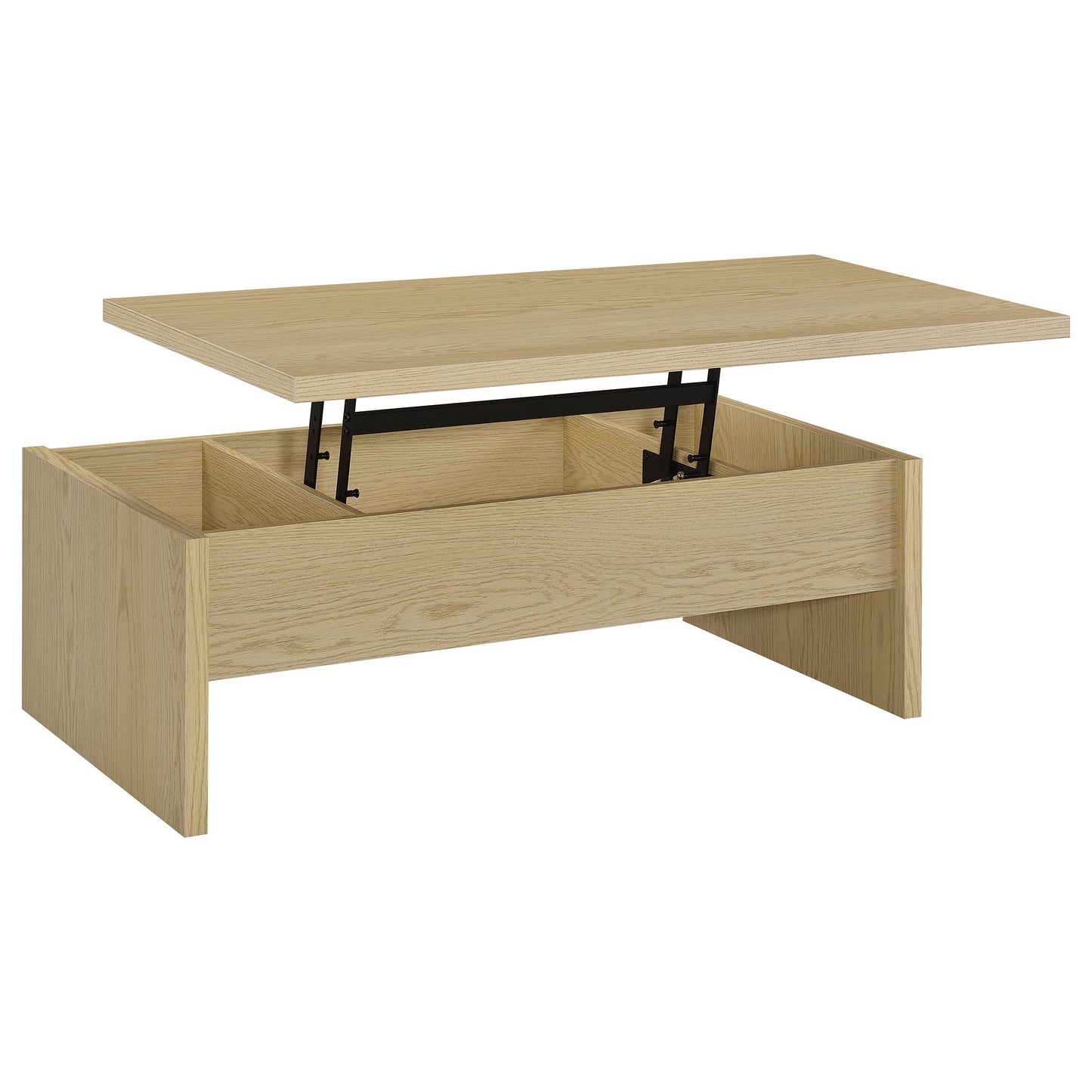  Coaster Furniture Canoga 706348 Engineered Wood Lift Top Coffee Table - Light Oak IMAGE 2