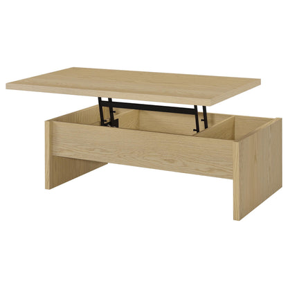  Coaster Furniture Canoga 706348 Engineered Wood Lift Top Coffee Table - Light Oak IMAGE 6