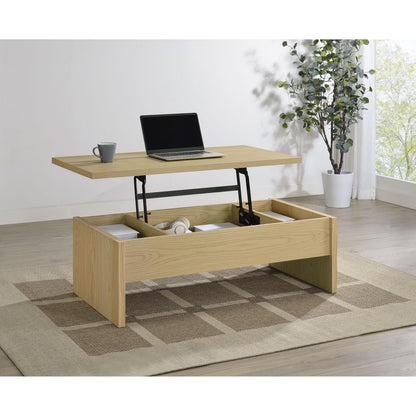  Coaster Furniture Canoga 706348 Engineered Wood Lift Top Coffee Table - Light Oak IMAGE 9
