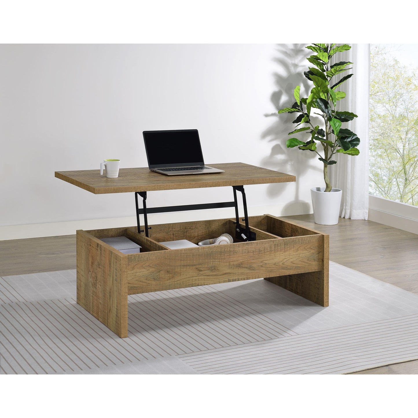  Coaster Furniture Canoga 706358 Engineered Wood Lift Top Coffee Table - Mango IMAGE 4
