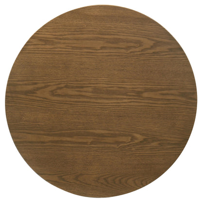  Coaster Furniture Franklin 706437 Round Wood Pedestal End Table - Dark Brown IMAGE 2