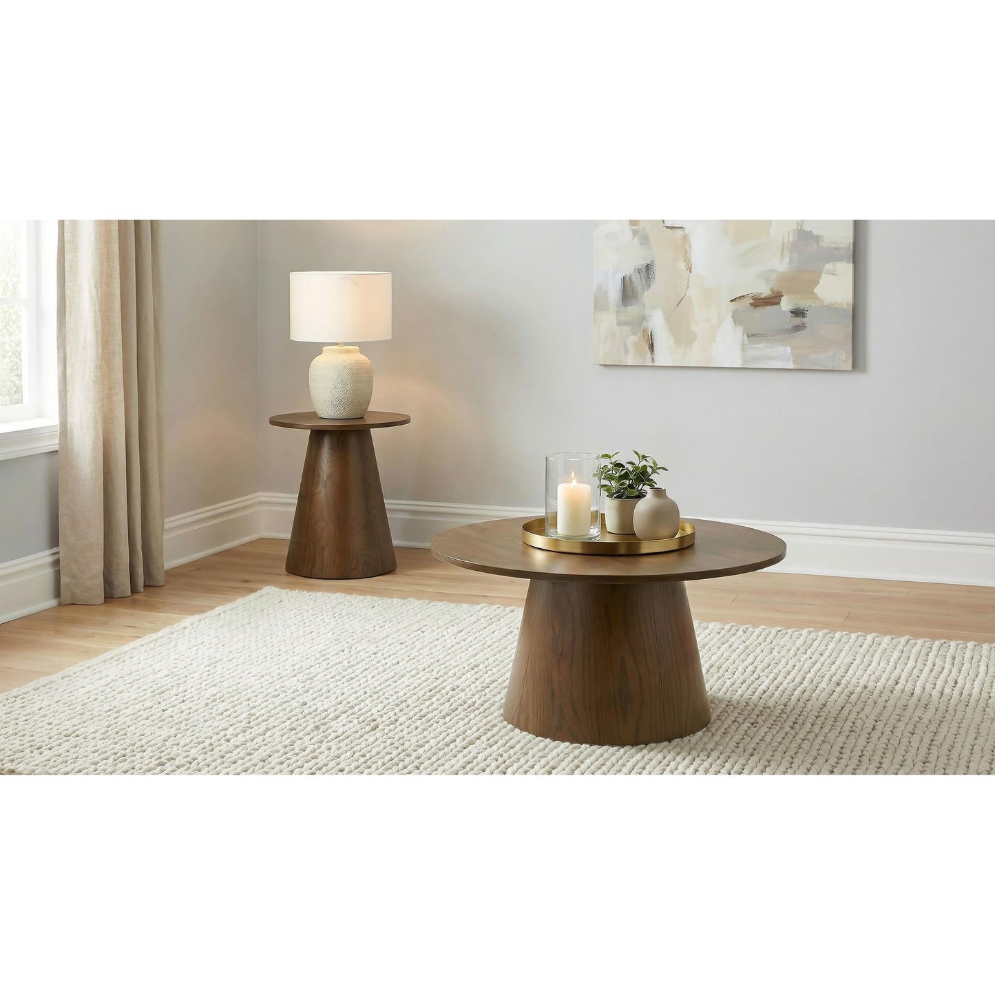  Coaster Furniture Franklin 706437 Round Wood Pedestal End Table - Dark Brown IMAGE 7