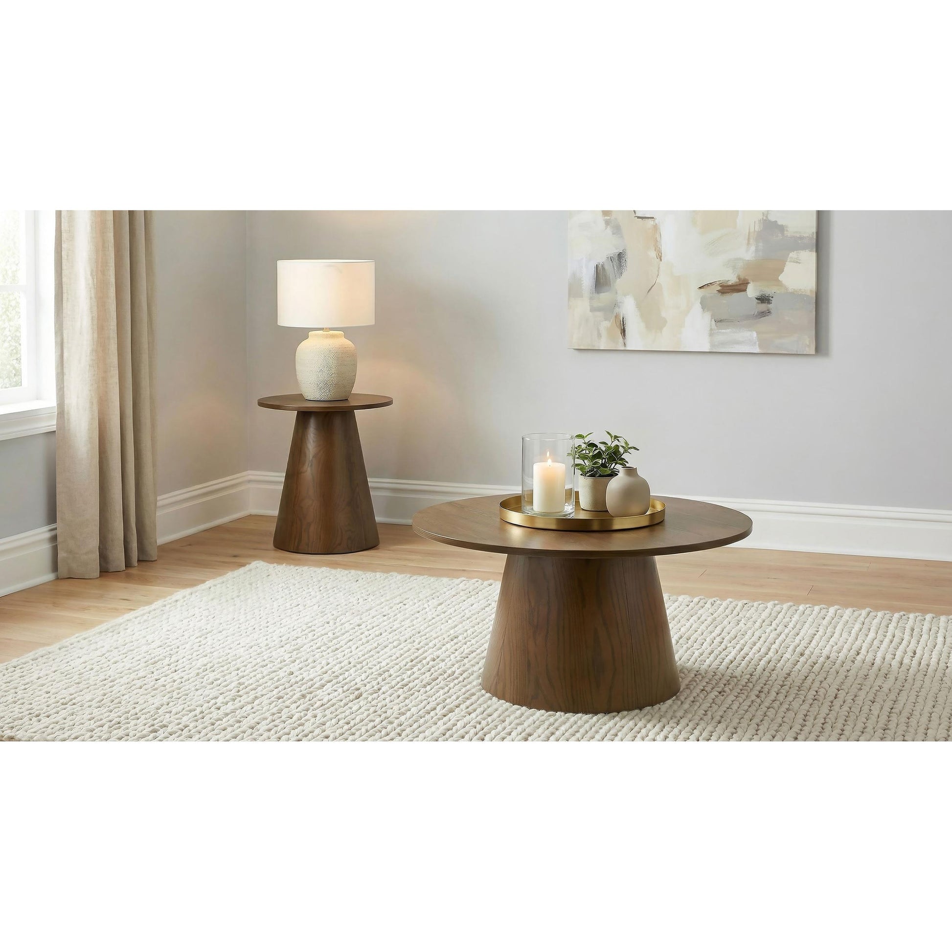  Coaster Furniture Franklin 706438 36-inch Round Pedestal Coffee Table - Dark Brown IMAGE 7