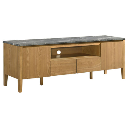  Coaster Furniture Bradley 706442 63-inch 2-Door SmartTop TV Stand - Grey/Natural IMAGE 1