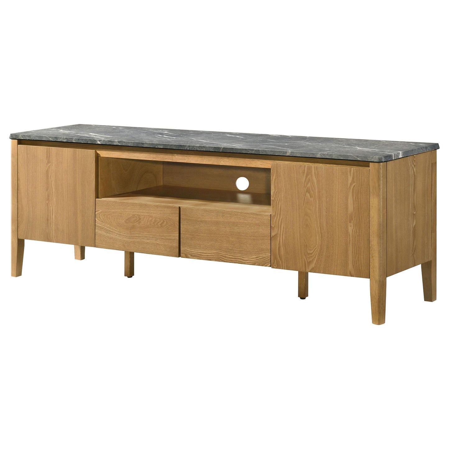  Coaster Furniture Bradley 706442 63-inch 2-Door SmartTop TV Stand - Grey/Natural IMAGE 11