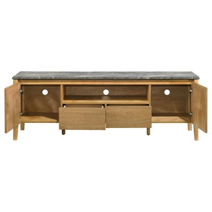  Coaster Furniture Bradley 706442 63-inch 2-Door SmartTop TV Stand - Grey/Natural IMAGE 9