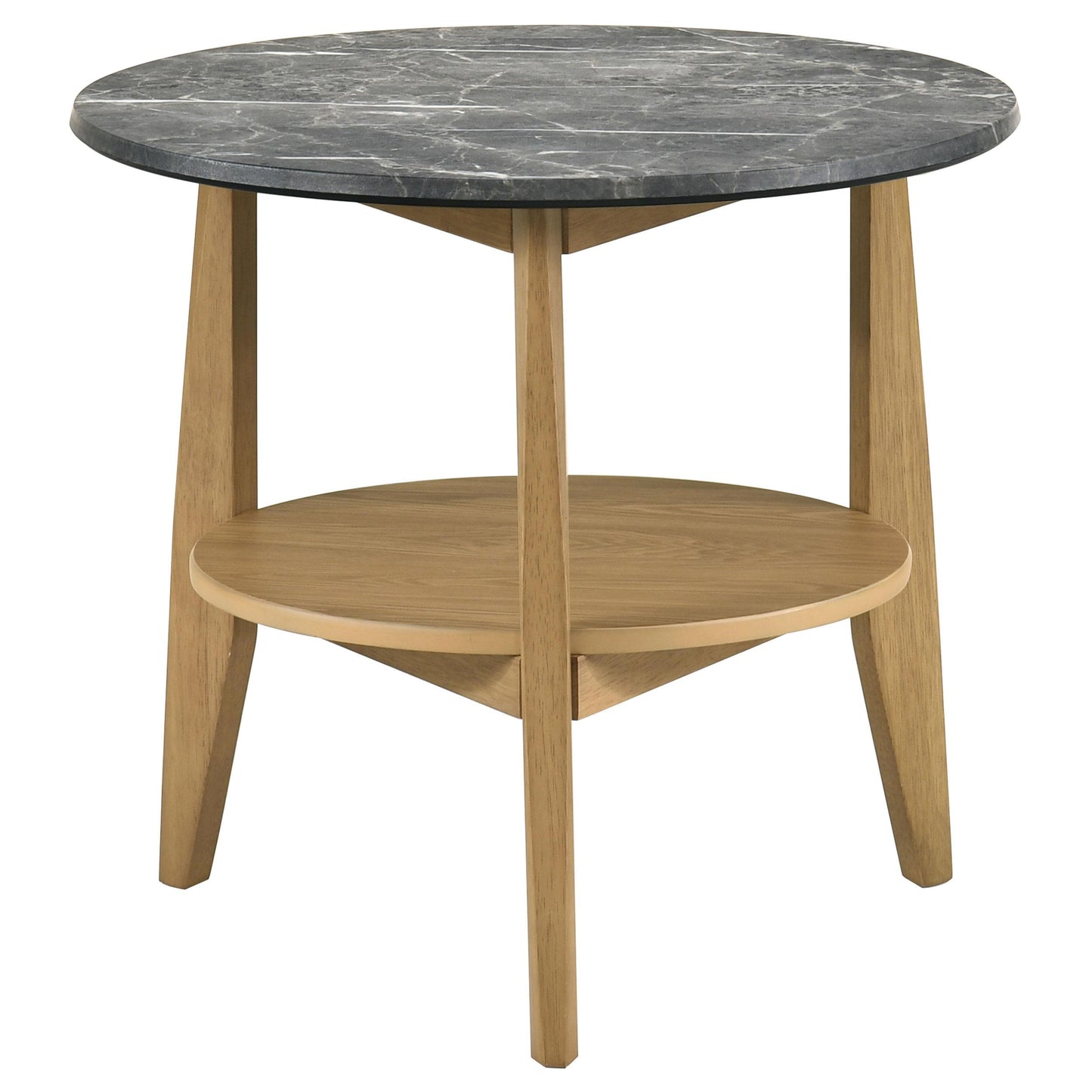  Coaster Furniture Bradley 706447 Round SmartTop Side Table - Grey/Natural IMAGE 7