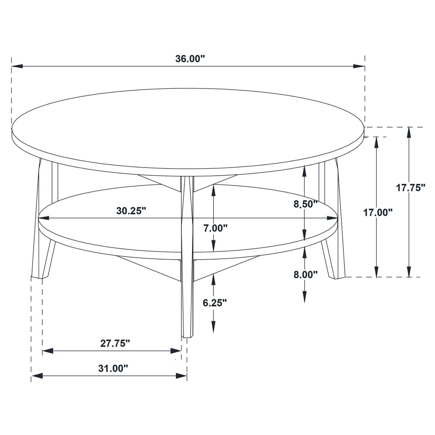  Coaster Furniture Bradley 706448-S3 3-Piece Round SmartTop Coffee Table Set - Grey/Natural IMAGE 11