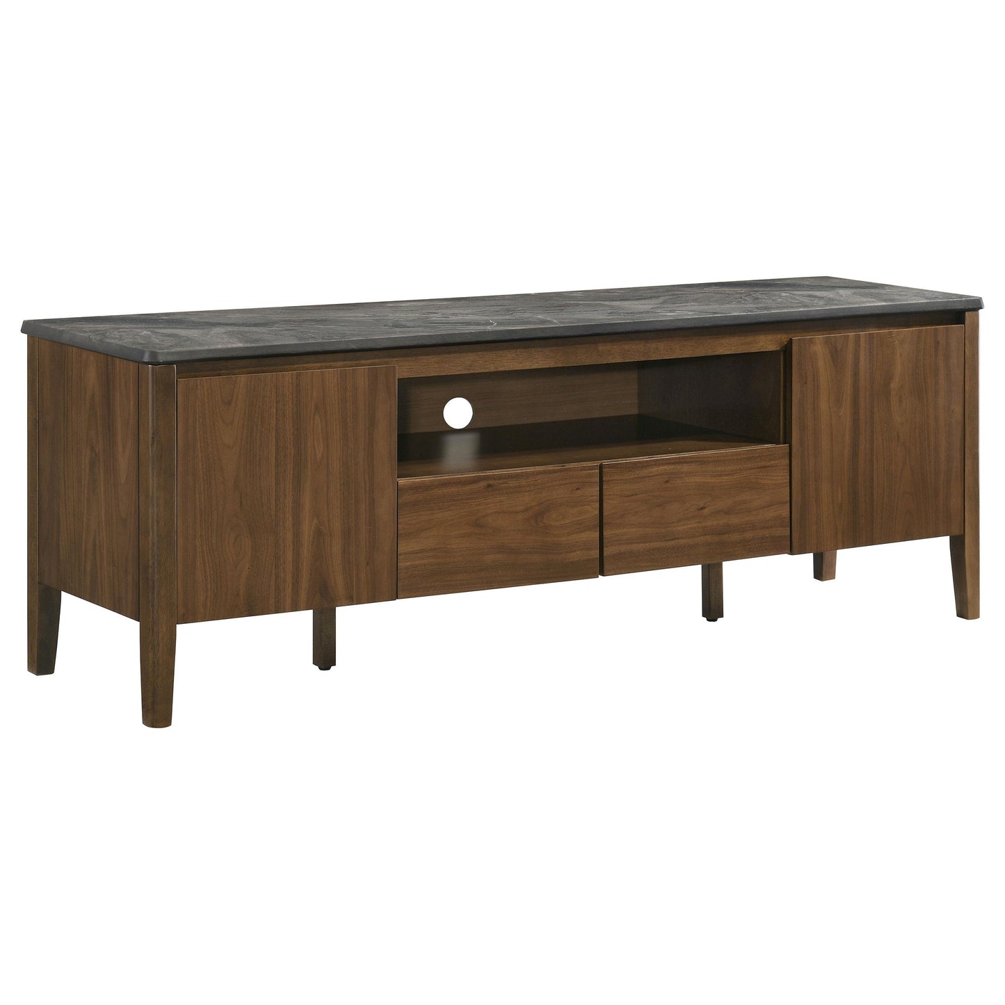  Coaster Furniture Bradley 706452 63-inch 2-Door SmartTop TV Stand Smokey and Brown - Smokey Grey/Brown IMAGE 1