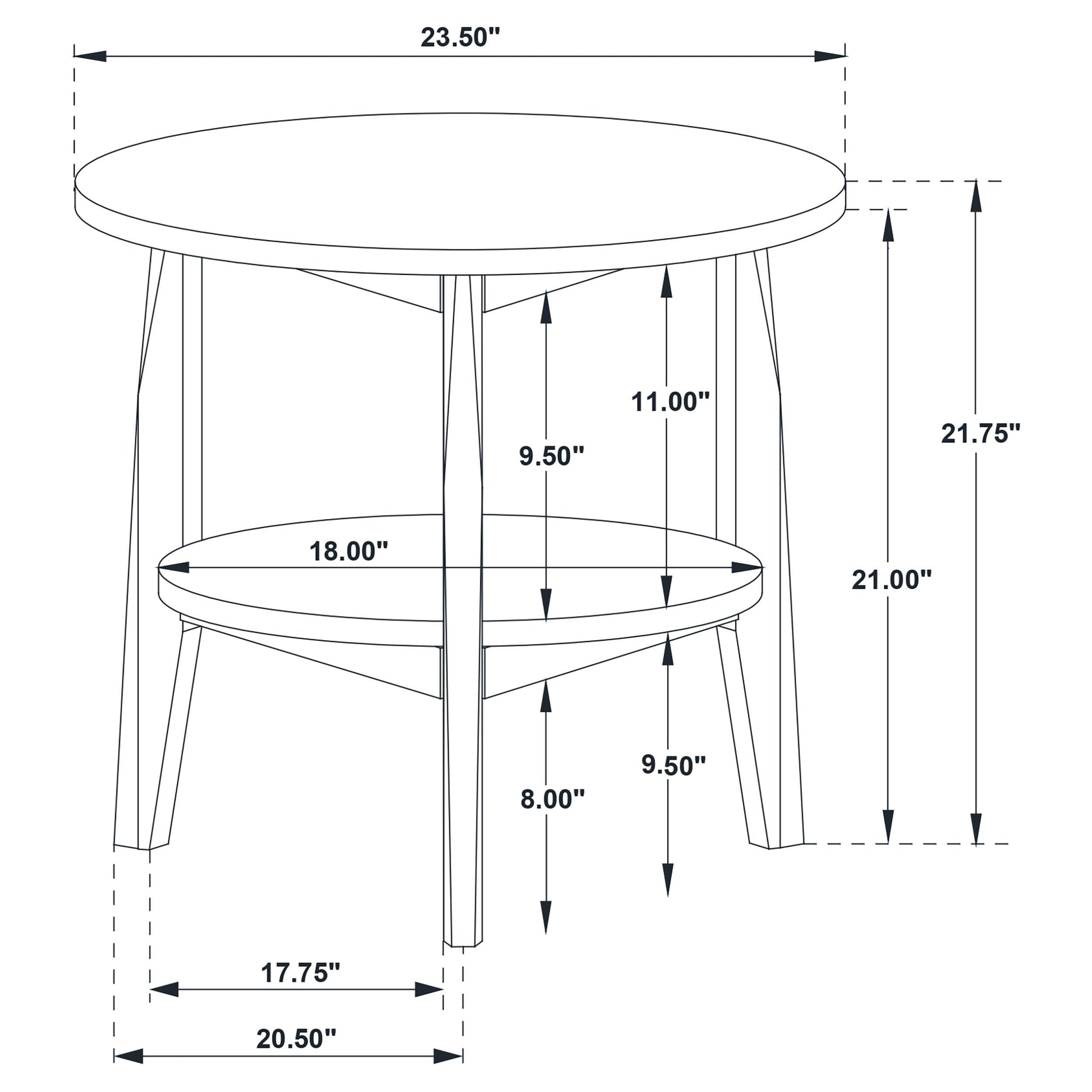  Coaster Furniture Bradley 706457 Round SmartTop Side Table - Smokey Grey/Dark Brown IMAGE 8