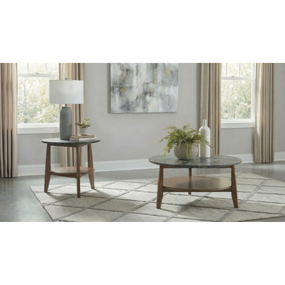  Coaster Furniture Bradley 706458 Round SmartTop Coffee Table - Smokey Grey/Brown IMAGE 10