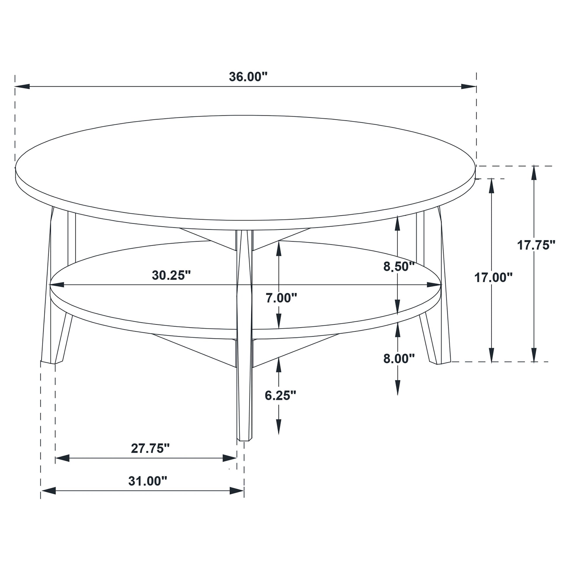  Coaster Furniture Bradley 706458 Round SmartTop Coffee Table - Smokey Grey/Brown IMAGE 9