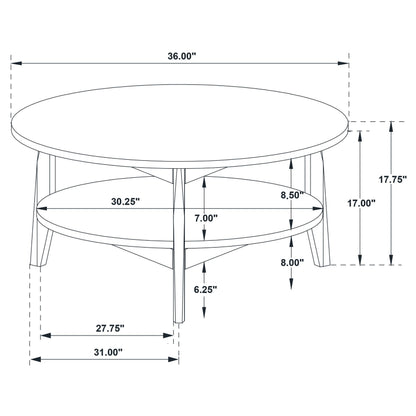  Coaster Furniture Bradley 706458-S2 2-Piece Round SmartTop Coffee Table Set Smokey and Brown - Smokey Grey/Brown IMAGE 11