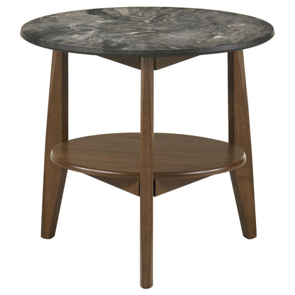 Coaster Furniture Bradley 706458-S2 2-Piece Round SmartTop Coffee Table Set Smokey and Brown - Smokey Grey/Brown IMAGE 6
