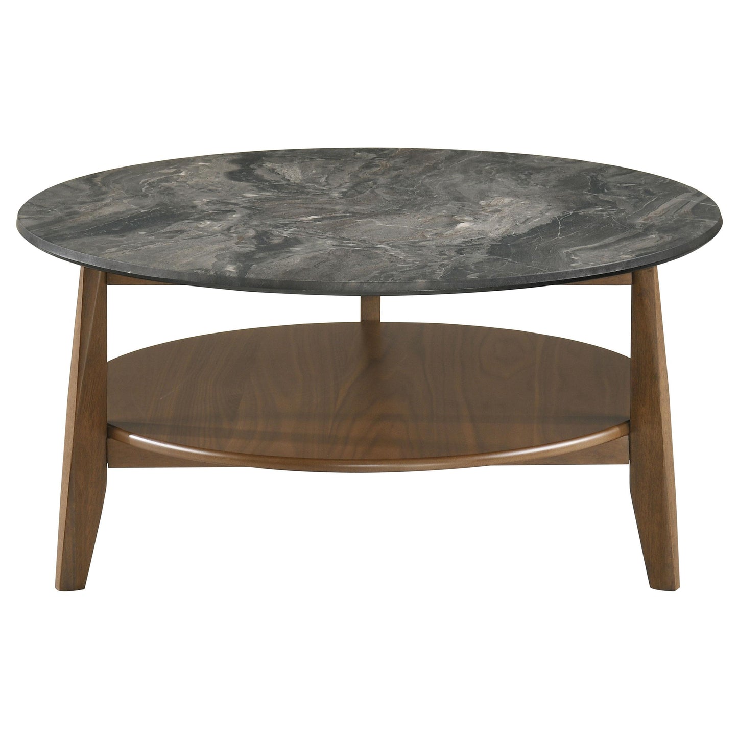  Coaster Furniture Bradley 706458-S2 2-Piece Round SmartTop Coffee Table Set Smokey and Brown - Smokey Grey/Brown IMAGE 7