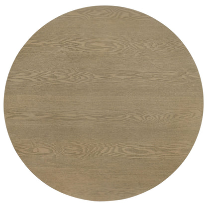  Coaster Furniture Hamlyn 706498 Round Fluted Occasional Coffee Table - Natural Oak IMAGE 4