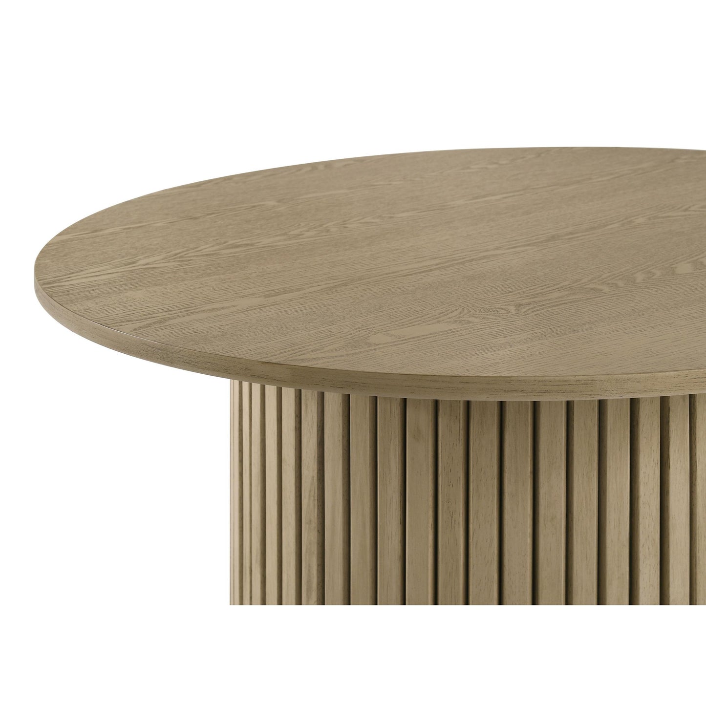  Coaster Furniture Hamlyn 706498-S3 3-piece Round Fluted Coffee and End Table Set - Natural Oak IMAGE 3