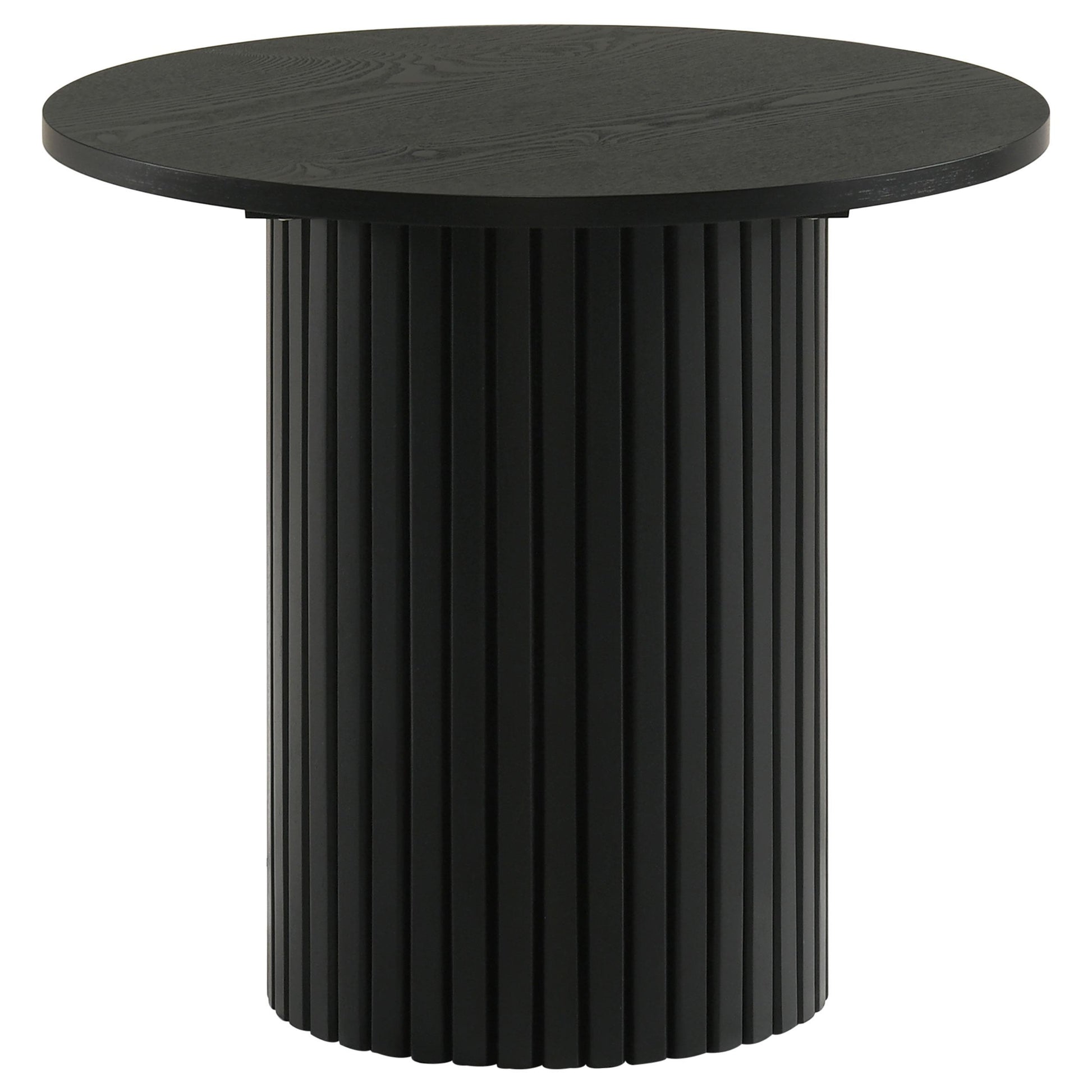  Coaster Furniture Hamlyn 706507 Round Fluted Occasional End Table - Black IMAGE 1
