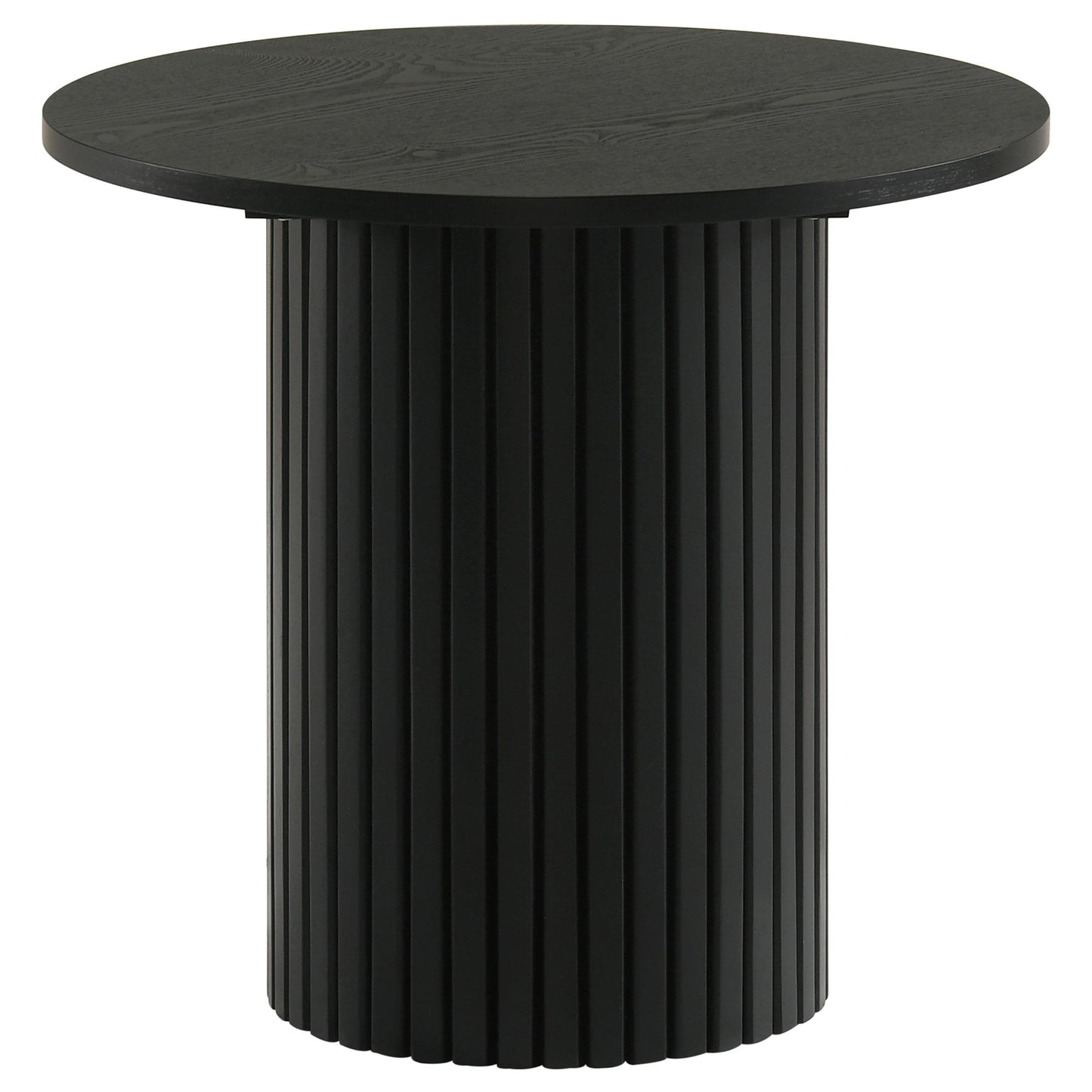  Coaster Furniture Hamlyn 706508-S2 2-piece Round Fluted Coffee and End Table Set - Black IMAGE 7