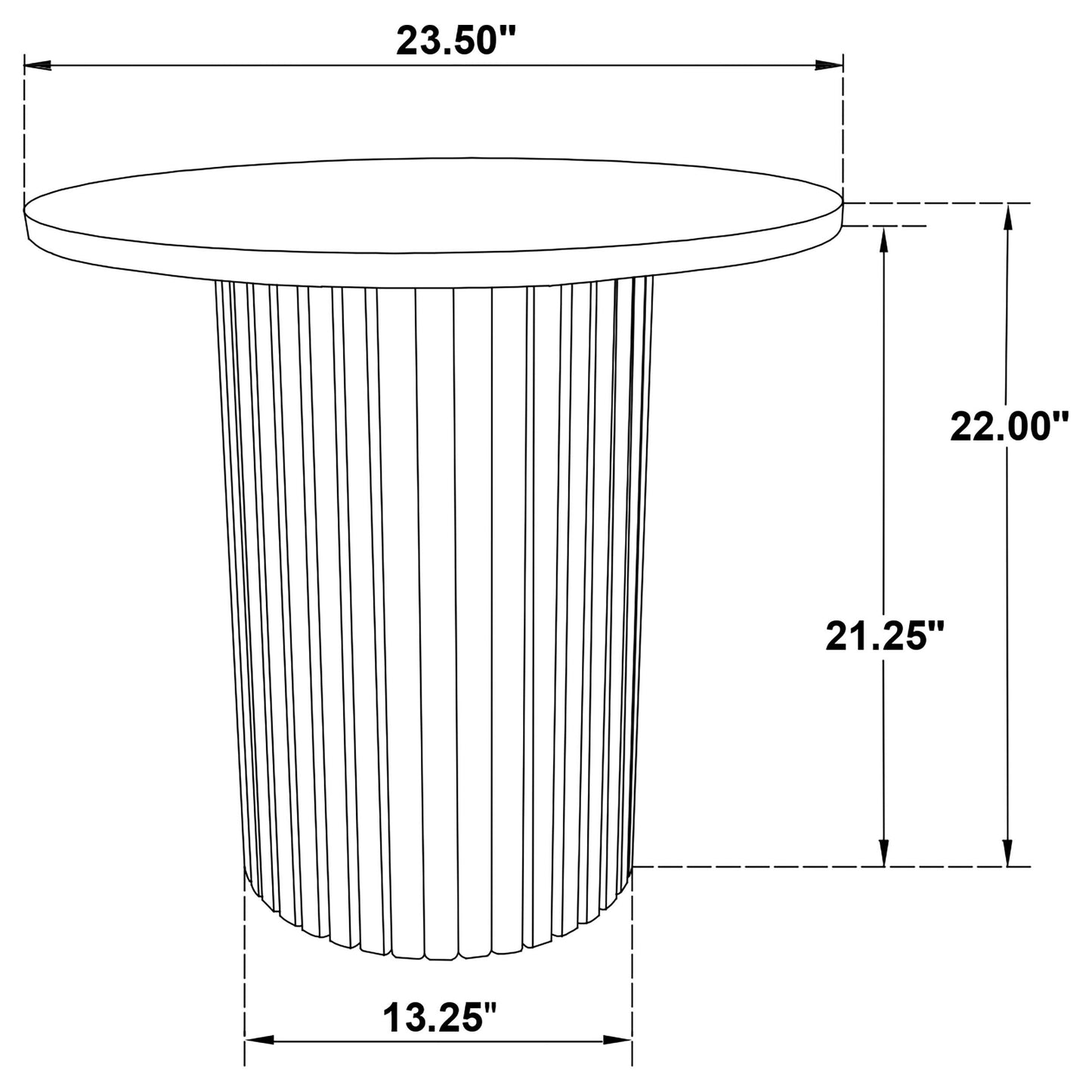  Coaster Furniture Hamlyn 706508-S2 2-piece Round Fluted Coffee and End Table Set - Black IMAGE 9