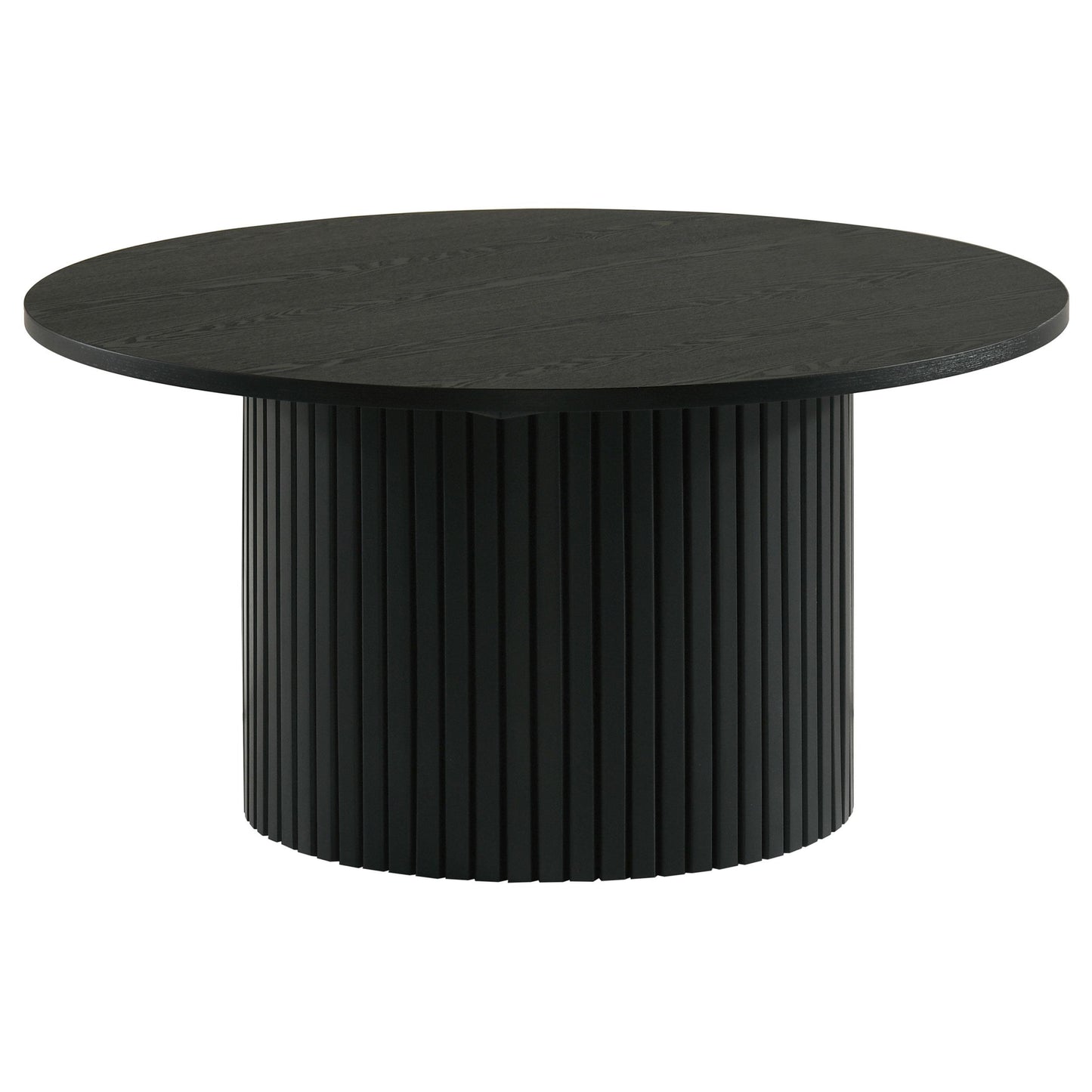  Coaster Furniture Hamlyn 706508-S3 3-piece Round Fluted Coffee and End Table Set - Black IMAGE 4