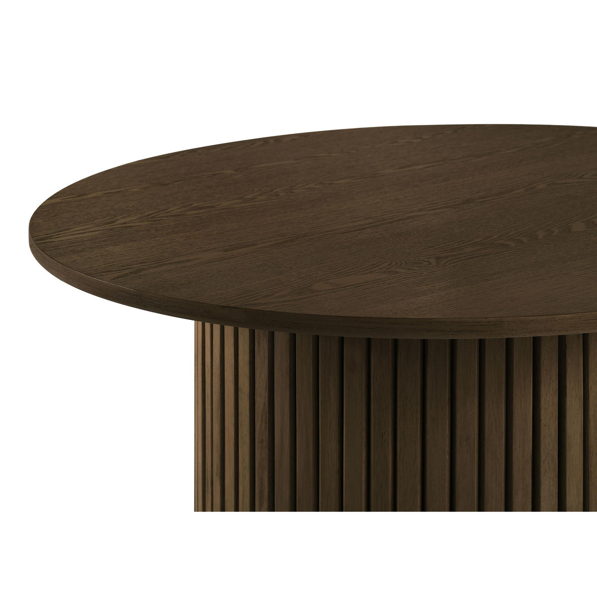  Coaster Furniture Hamlyn 706518 Round Fluted Occasional Coffee Table - Walnut IMAGE 5