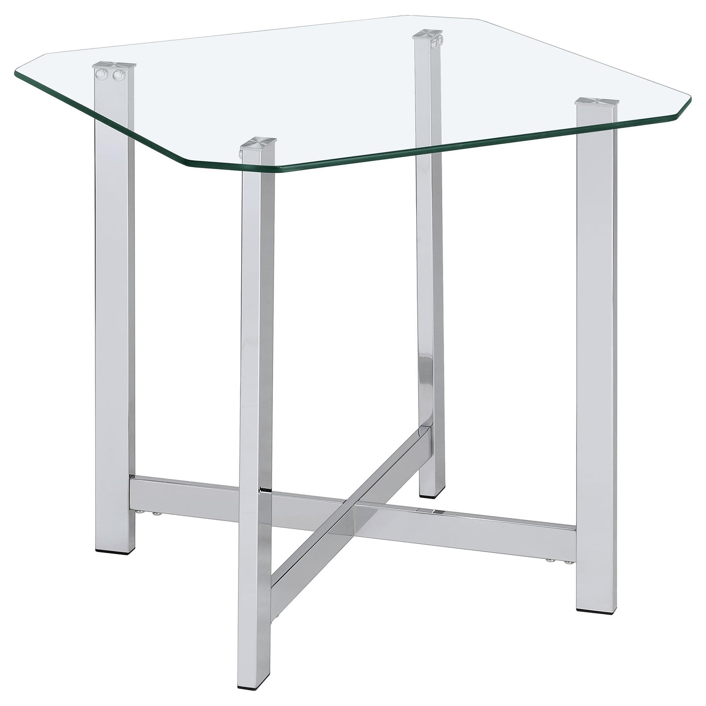  Coaster Furniture Cronin 706568-S2 2-piece Tempered Glass Top Coffee Table Set - Chrome IMAGE 9