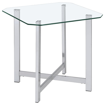 Coaster Furniture Cronin 706568-S2 2-piece Tempered Glass Top Coffee Table Set - Chrome IMAGE 9