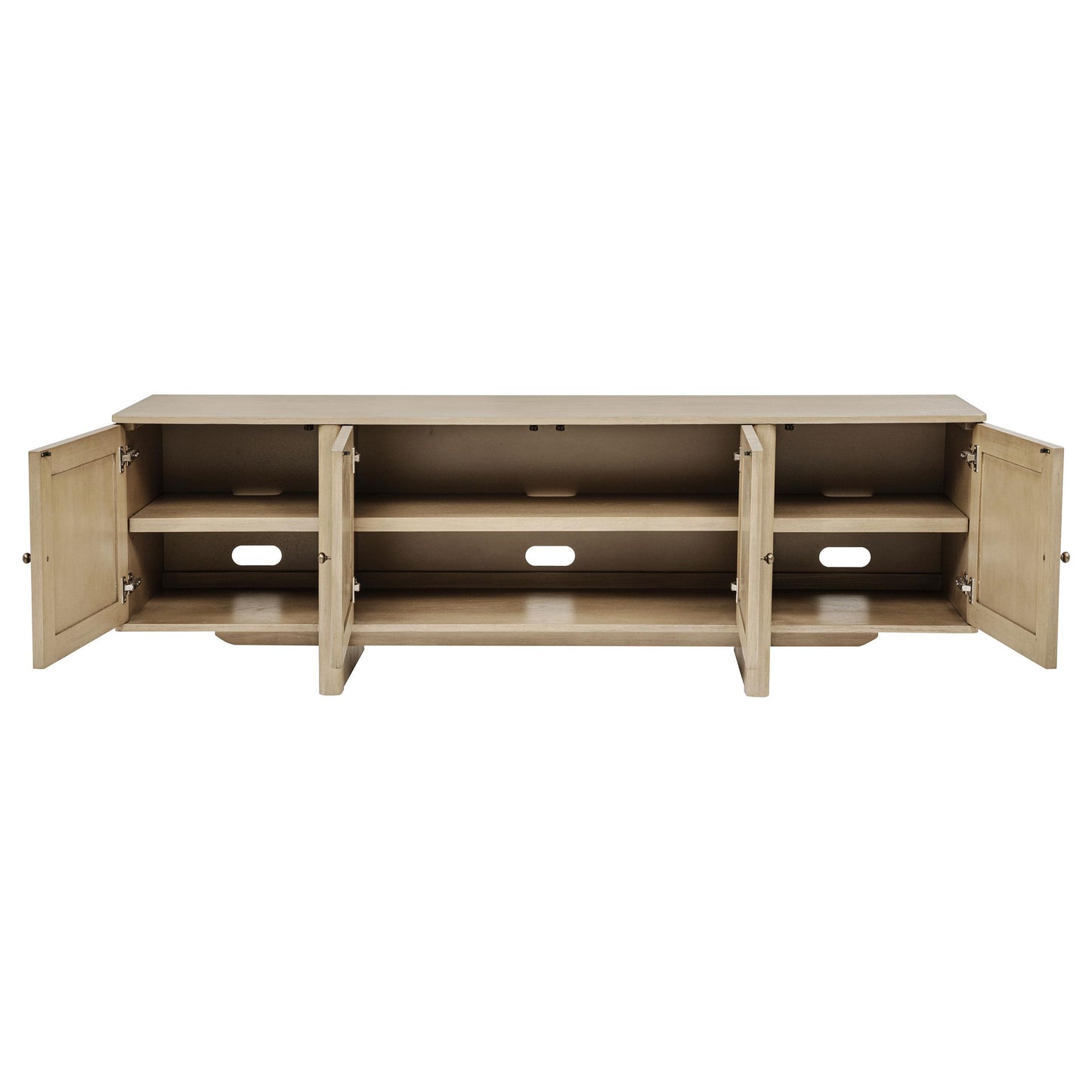  Coaster Furniture Kailani 706583 79-inch 4-door Cane TV Stand Media Console - Beige Oak IMAGE 1