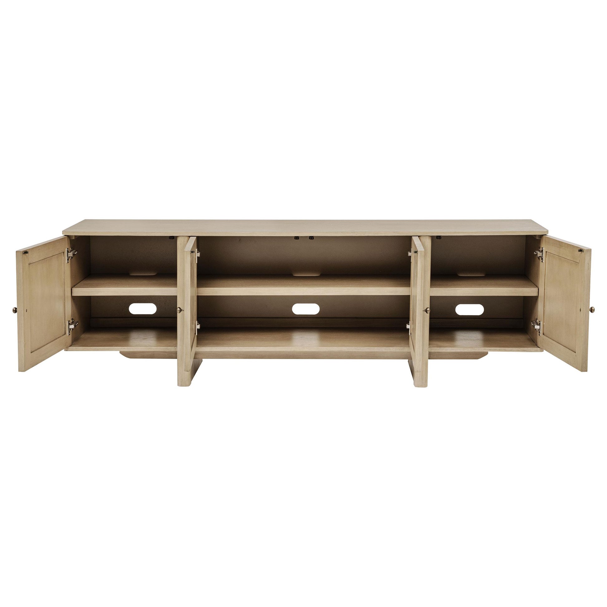  Coaster Furniture Kailani 706583 79-inch 4-door Cane TV Stand Media Console - Beige Oak IMAGE 1
