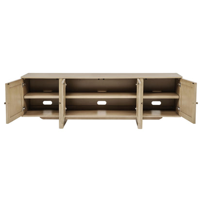  Coaster Furniture Kailani 706583 79-inch 4-door Cane TV Stand Media Console - Beige Oak IMAGE 1