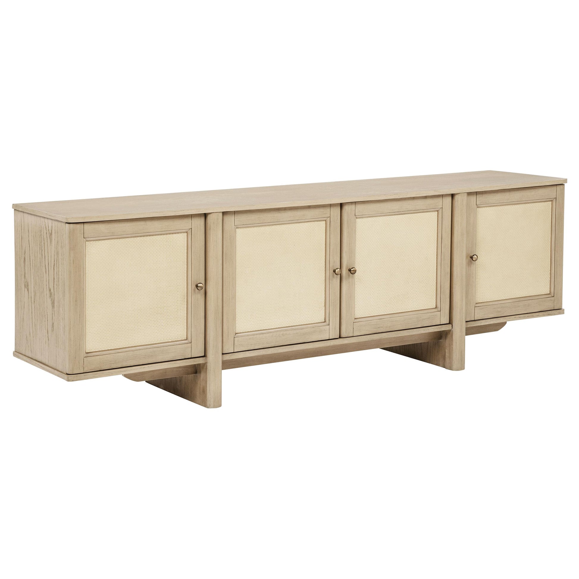  Coaster Furniture Kailani 706583 79-inch 4-door Cane TV Stand Media Console - Beige Oak IMAGE 3