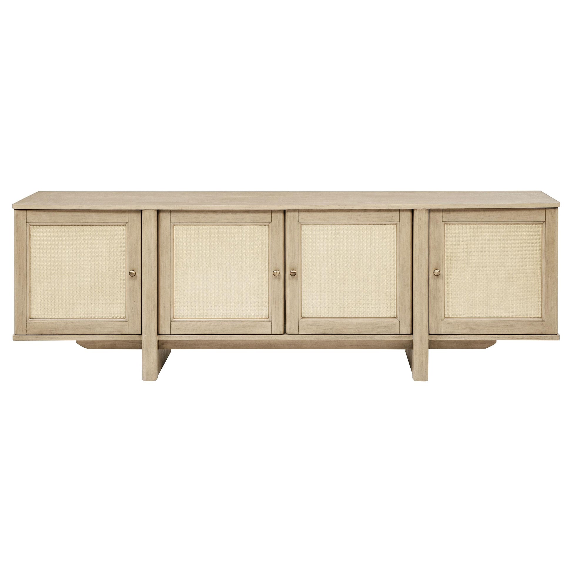  Coaster Furniture Kailani 706583 79-inch 4-door Cane TV Stand Media Console - Beige Oak IMAGE 9