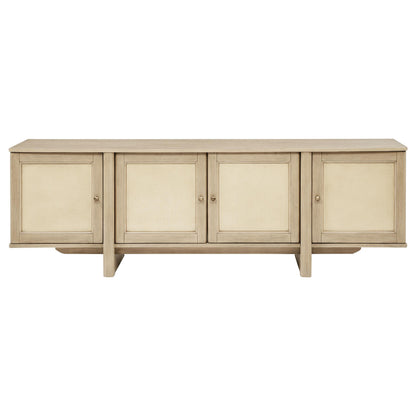  Coaster Furniture Kailani 706583 79-inch 4-door Cane TV Stand Media Console - Beige Oak IMAGE 9