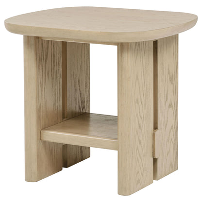  Coaster Furniture Kailani 706587 Coastal Square Side Table with Shelf - Beige Oak IMAGE 3
