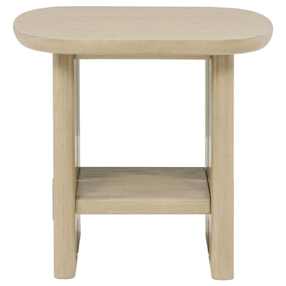  Coaster Furniture Kailani 706587 Coastal Square Side Table with Shelf - Beige Oak IMAGE 7