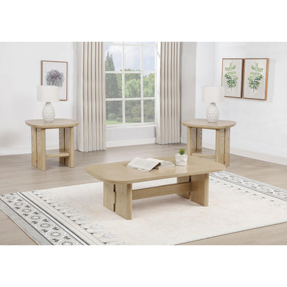 Coaster Furniture Kailani 706588-S3 3-piece Coastal Coffee and End Table Set - Beige Oak IMAGE 1