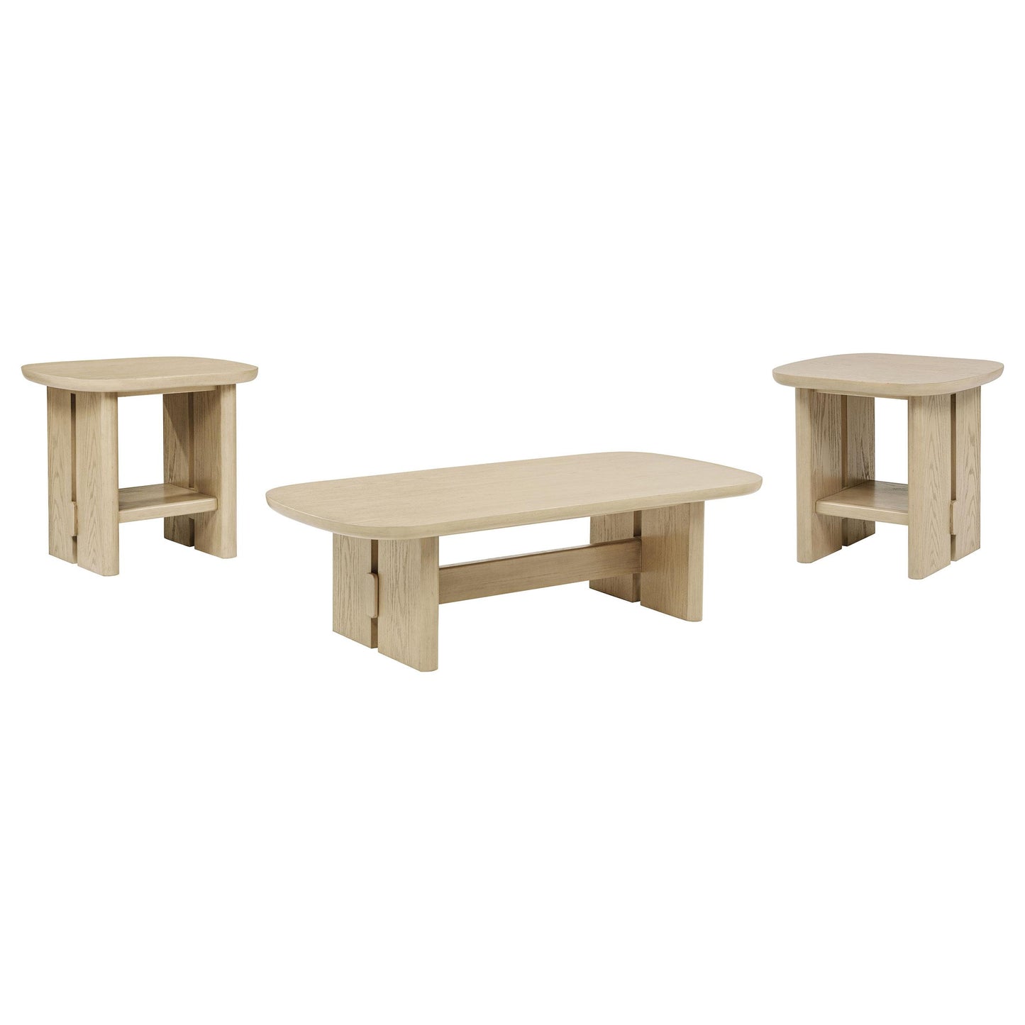  Coaster Furniture Kailani 706588-S3 3-piece Coastal Coffee and End Table Set - Beige Oak IMAGE 4