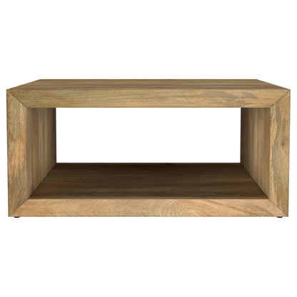  Coaster Furniture Benton 706838 Square Solid Mango Wood Coffee Table - Natural IMAGE 9
