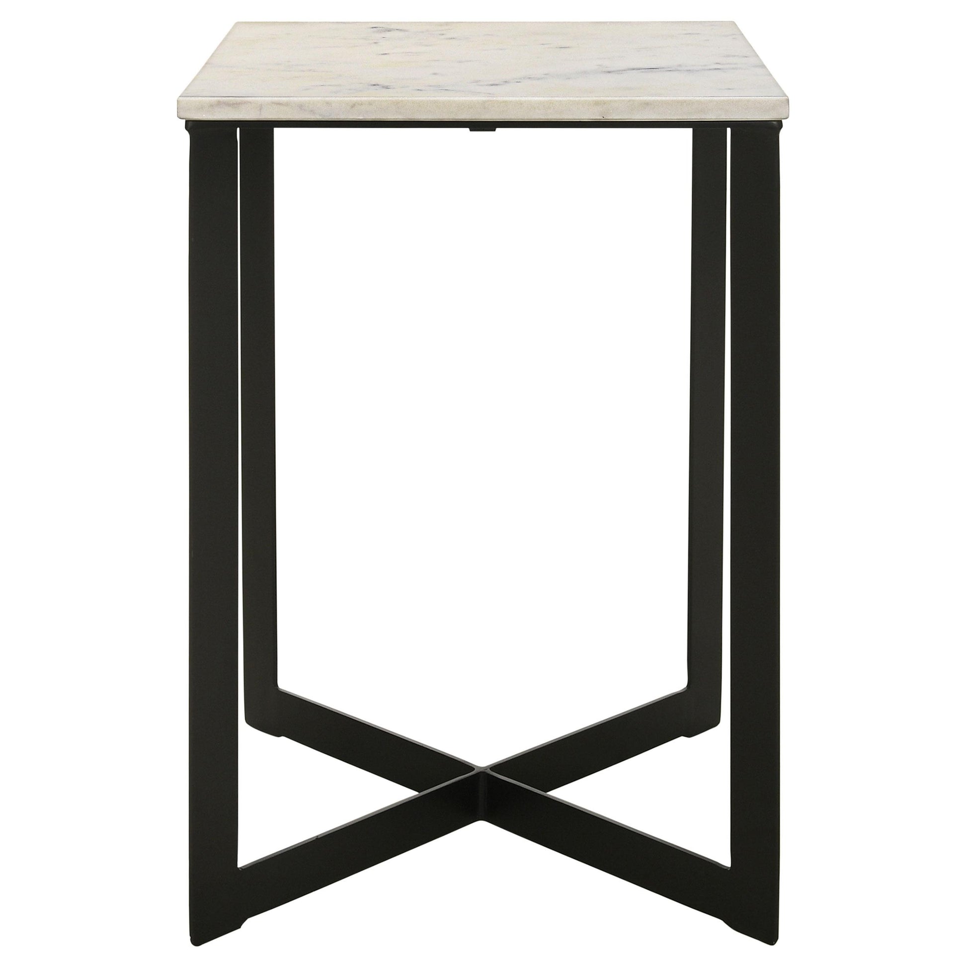  Coaster Furniture Tobin 707698-S2 2-piece Marble Top Coffee and End Table Set - White IMAGE 3