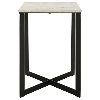  Coaster Furniture Tobin 707698-S2 2-piece Marble Top Coffee and End Table Set - White IMAGE 3