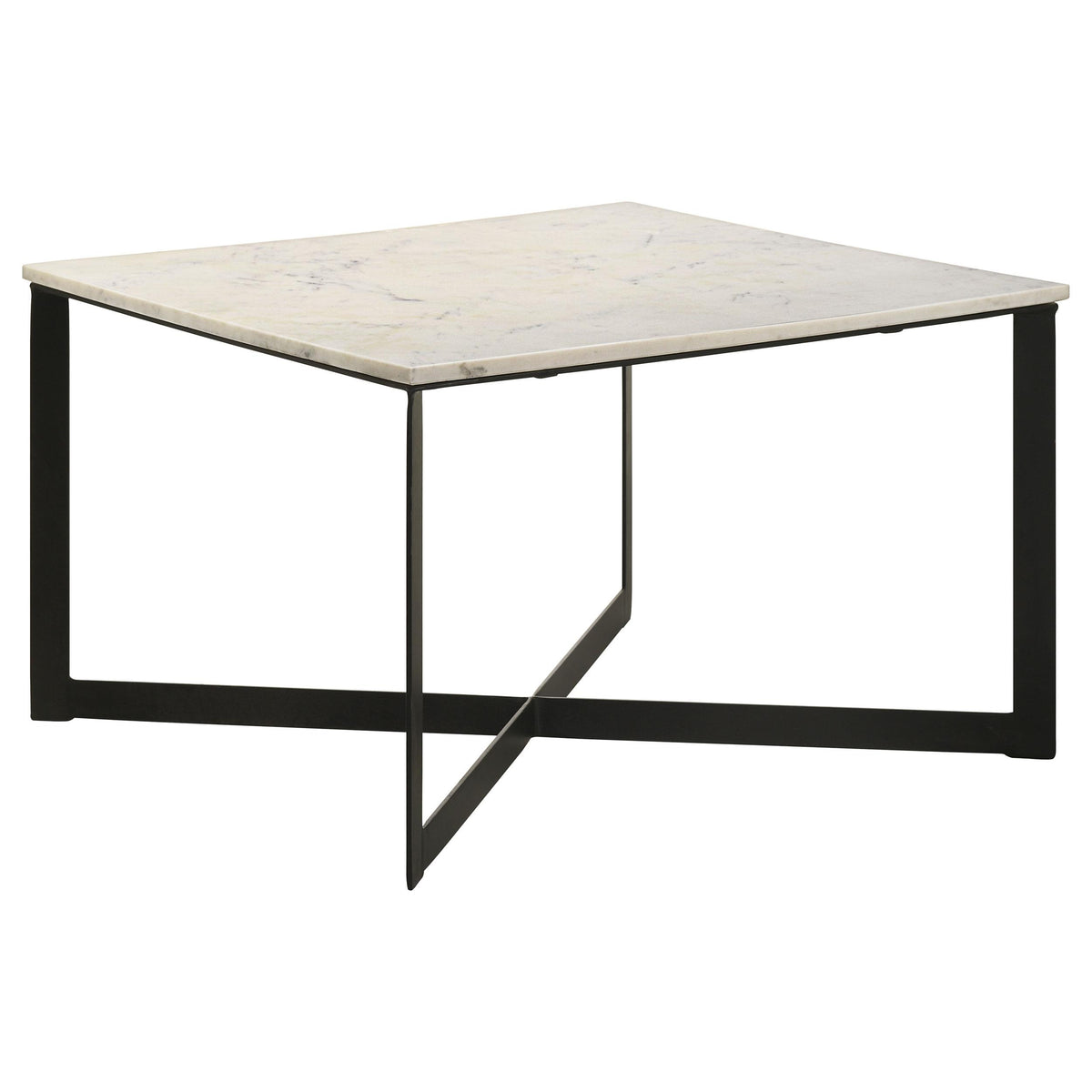  Coaster Furniture Tobin 707698-S2 2-piece Marble Top Coffee and End Table Set - White IMAGE 4