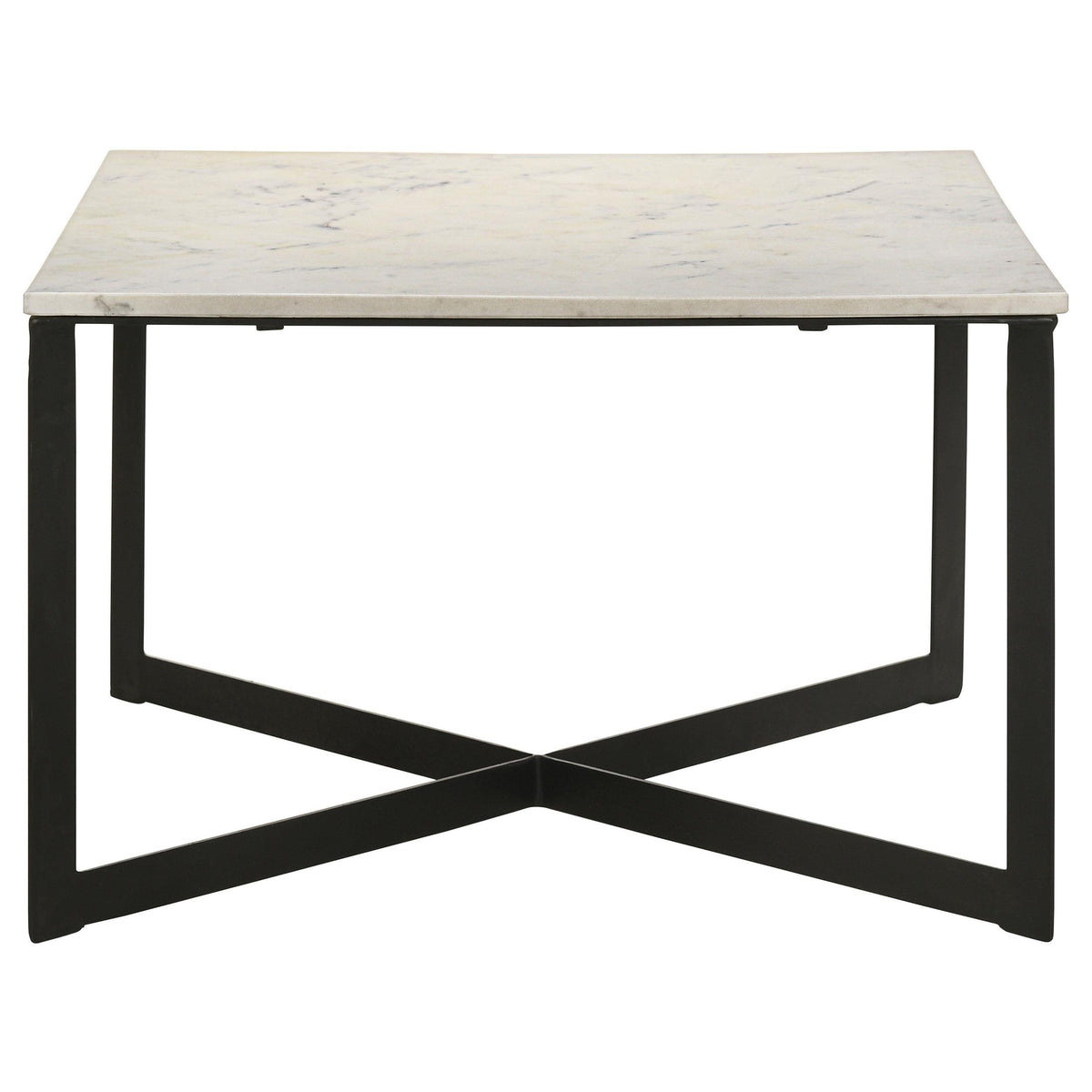  Coaster Furniture Tobin 707698-S2 2-piece Marble Top Coffee and End Table Set - White IMAGE 5
