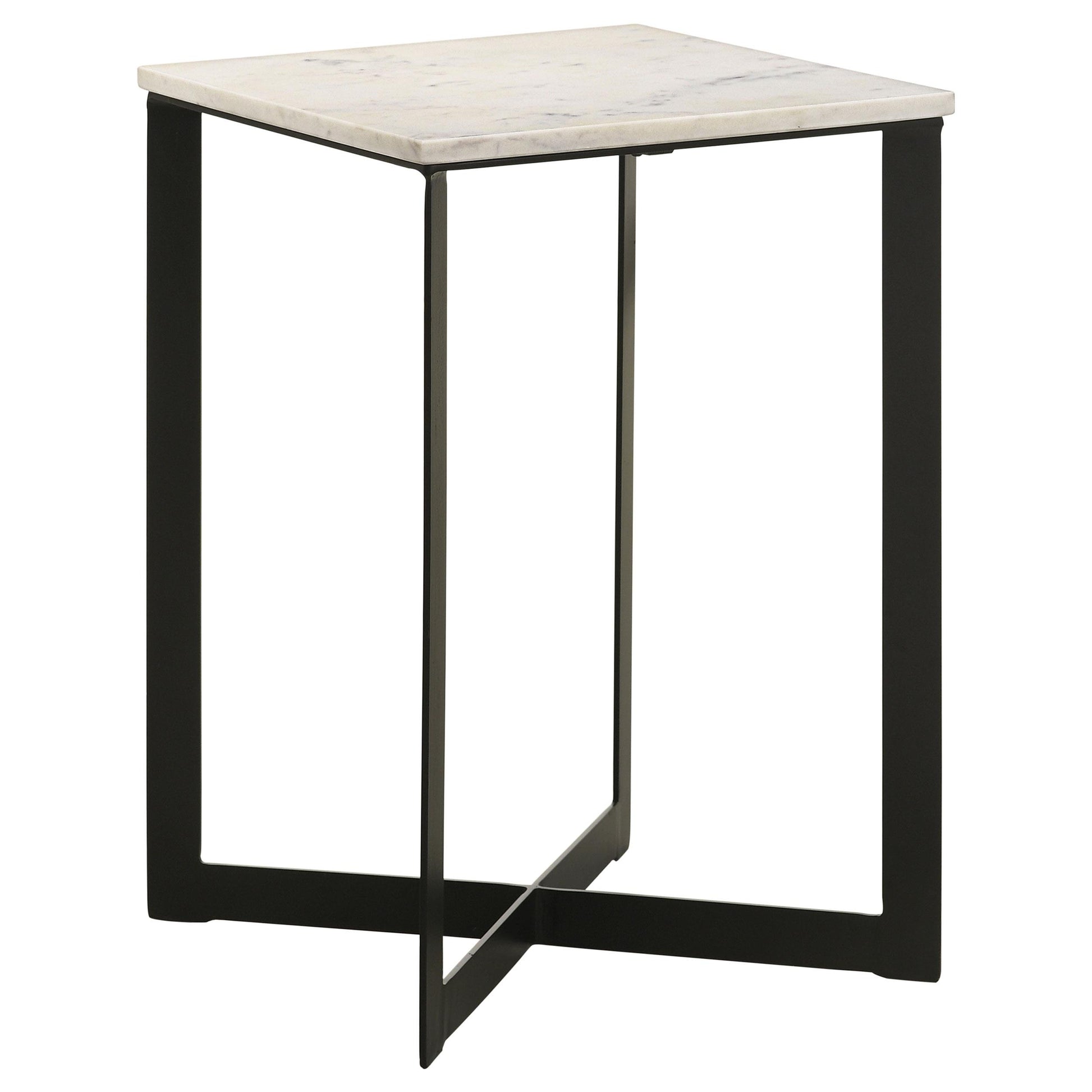  Coaster Furniture Tobin 707698-S2 2-piece Marble Top Coffee and End Table Set - White IMAGE 6