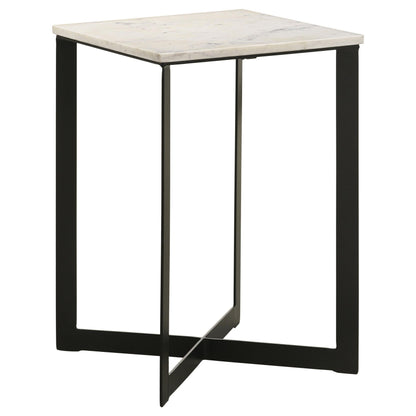  Coaster Furniture Tobin 707698-S2 2-piece Marble Top Coffee and End Table Set - White IMAGE 6