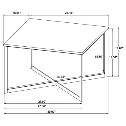  Coaster Furniture Tobin 707698-S2 2-piece Marble Top Coffee and End Table Set - White IMAGE 9