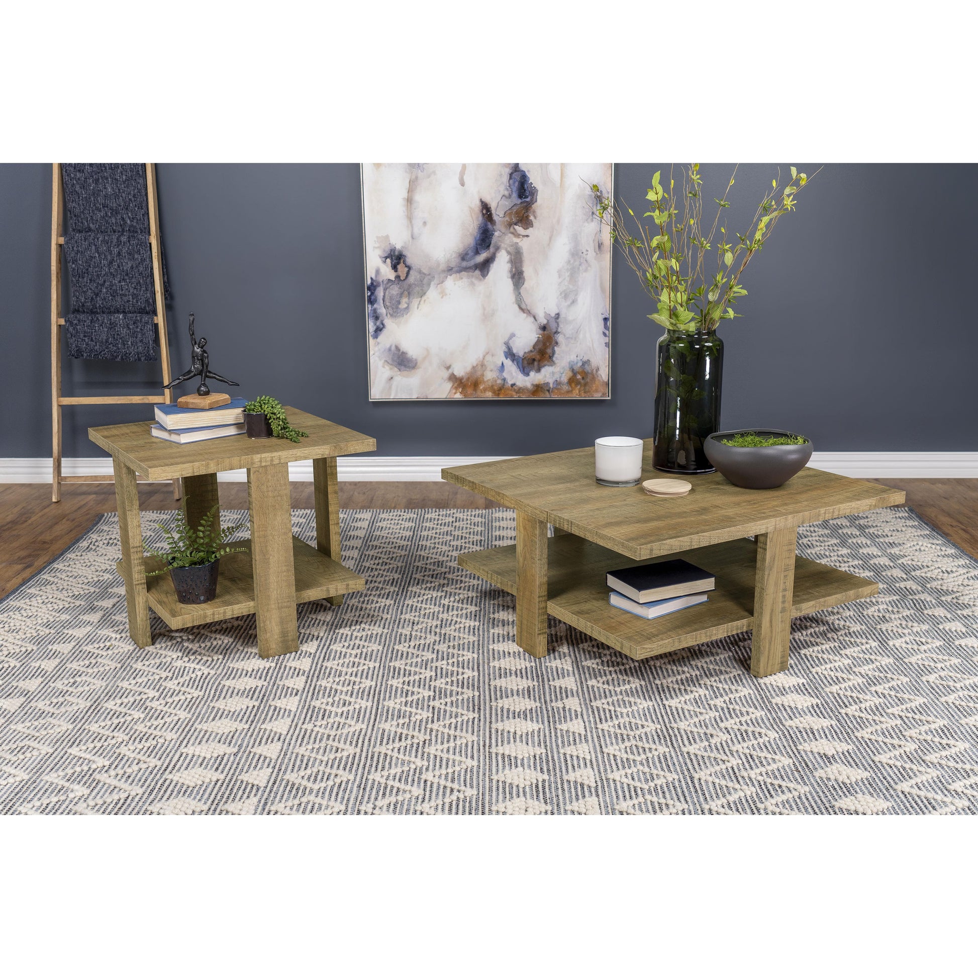  Coaster Furniture Dawn 707718-S2 2-piece Round Coffee and End Table Set - Mango Brown IMAGE 11